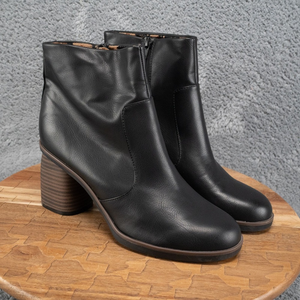 Korks by Kork Ease Destiny 8.5M Block Heel Ankle Boots Booties Black